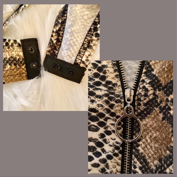 Snakeskin Cold Shoulder Bodysuit - Picture 7 of 8